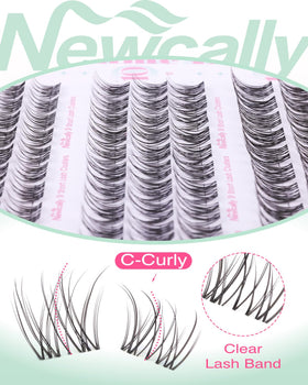 Newcally Feathery texture lashes close-up showing natural texture.
