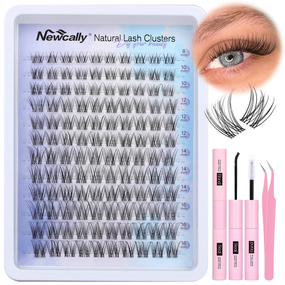 Newcally Lash Clusters Kit – soft fiber clusters for a natural wispy look