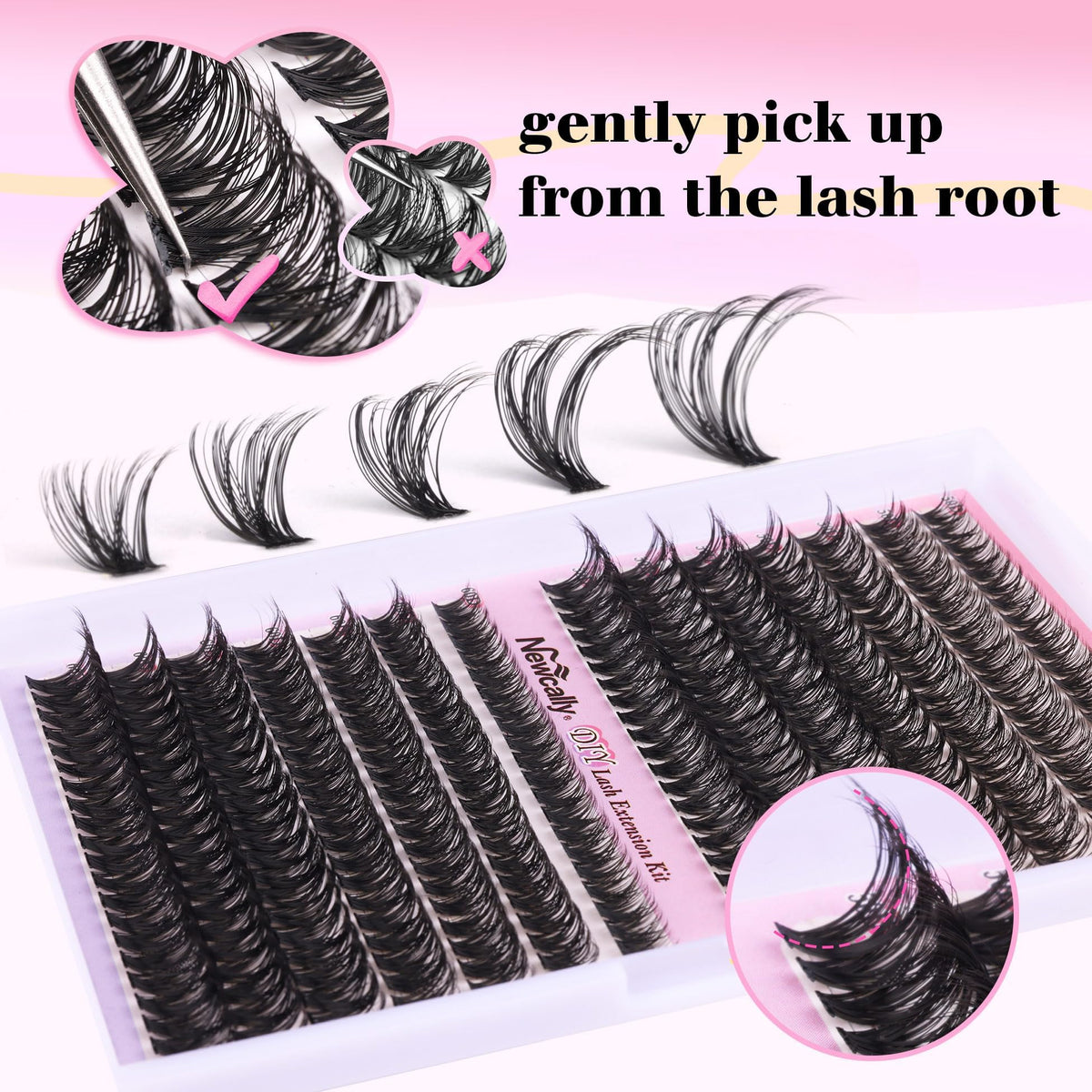 Newcally spiral lash brush for smooth separation and tidy finish