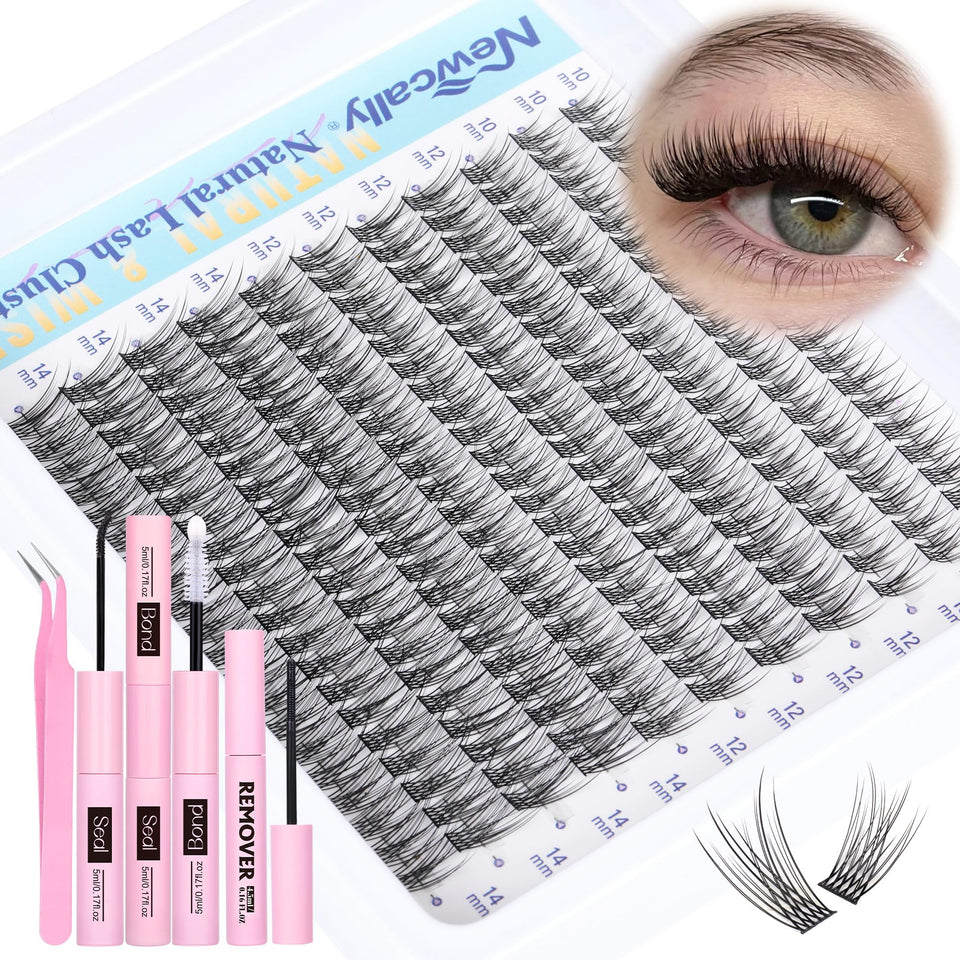 Newcally natural lash clusters kit ready for daytime wear