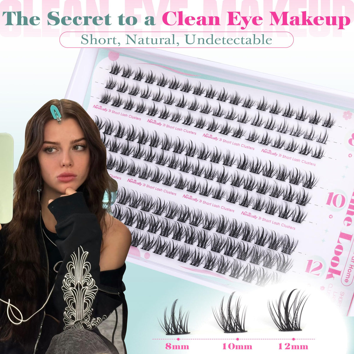 Newcally short lash clusters 12mm for fuller yet airy fringe