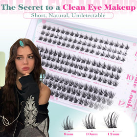Newcally short lash clusters 12mm for fuller yet airy fringe
