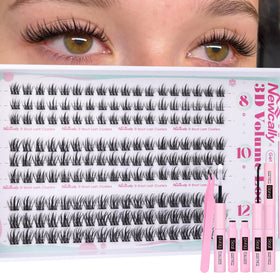 Newcally short lash clusters 8mm for daily natural enhancement
