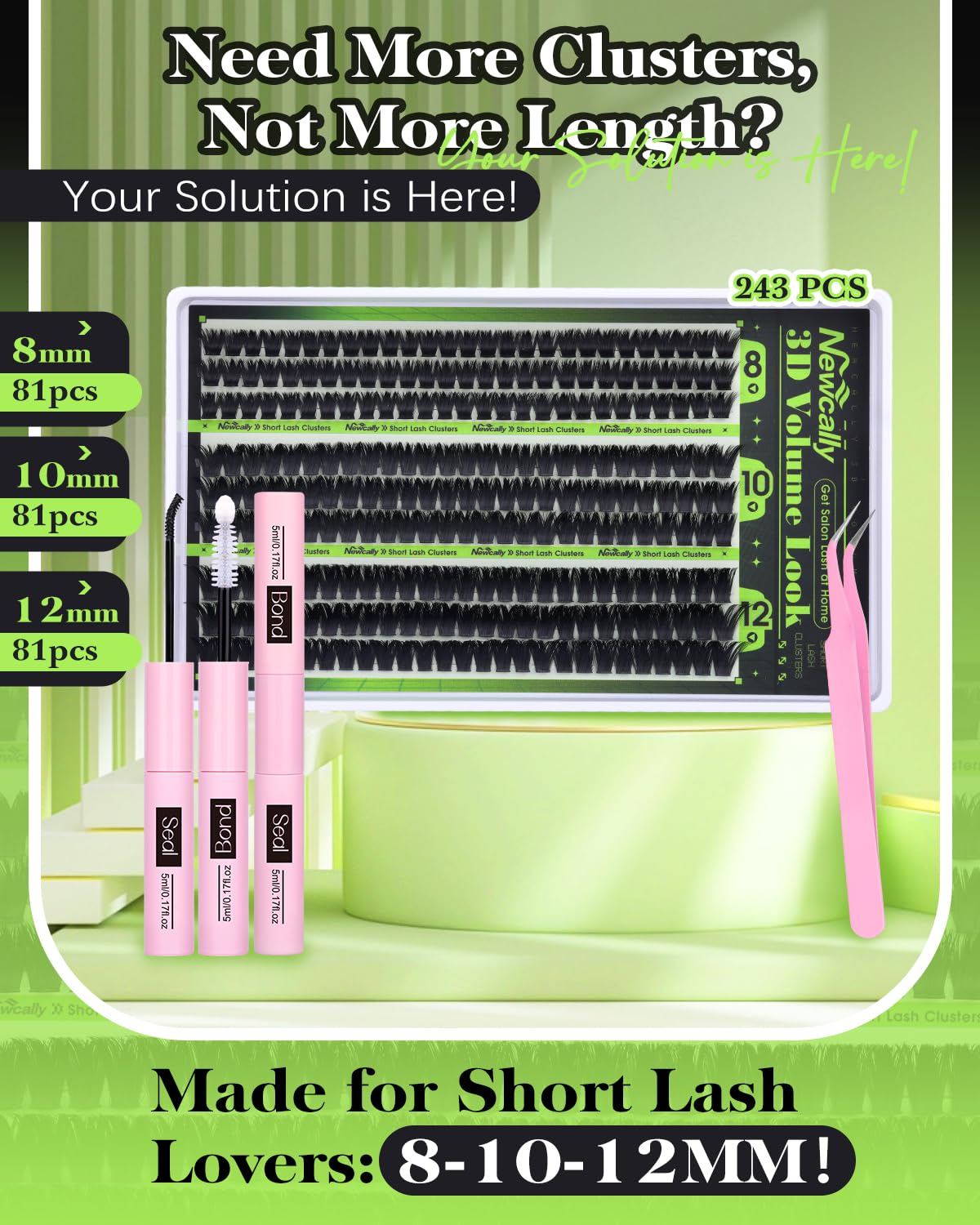 Newcally short lash extensions kit ideal for precise styles