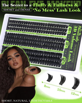 Newcally thick lash clusters 243 pieces ready for volume fans
