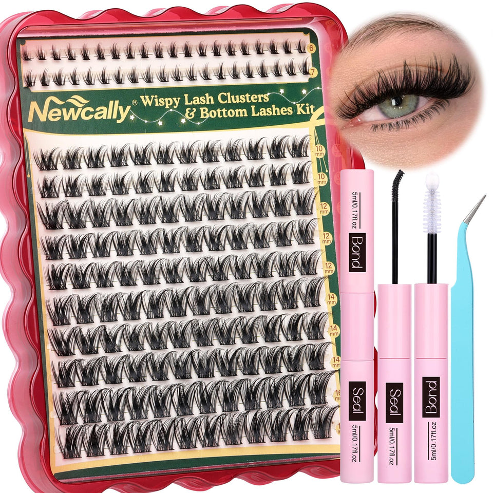 Newcally Wispy Lash Clusters Kit front view for natural daytime enhancement