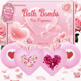 NEWFEIFAN bath bombs with rose oil for a soothing bath experience