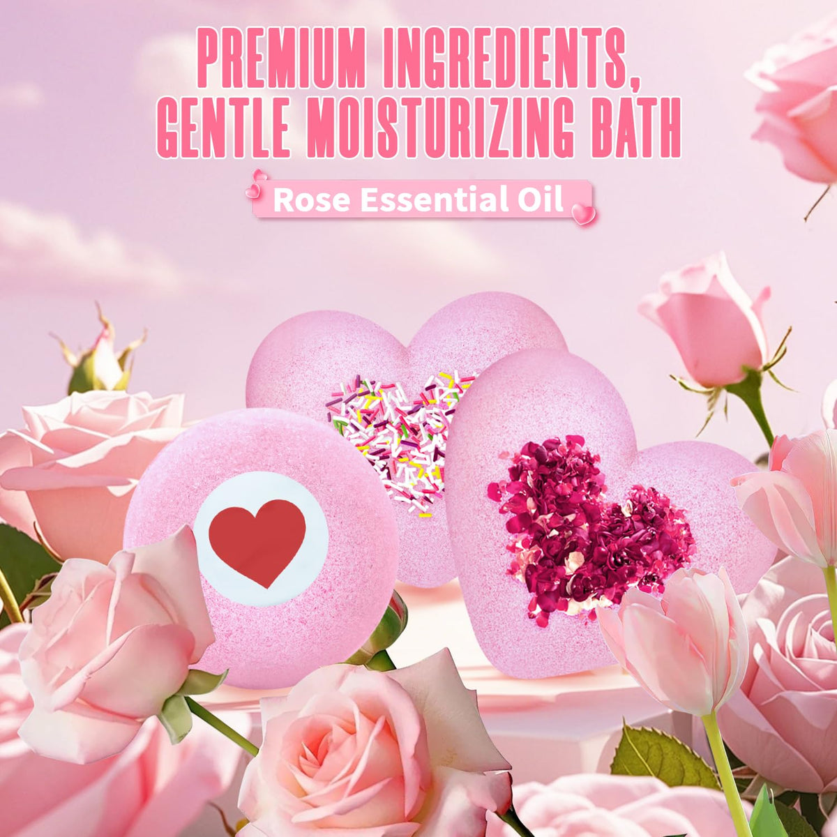 NEWFEIFAN Valentine's heart bath bombs for a special occasion