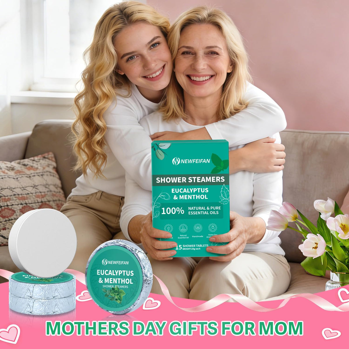 NEWFEIFAN gift basket setup featuring mom-friendly spa kit for Mother's Day
