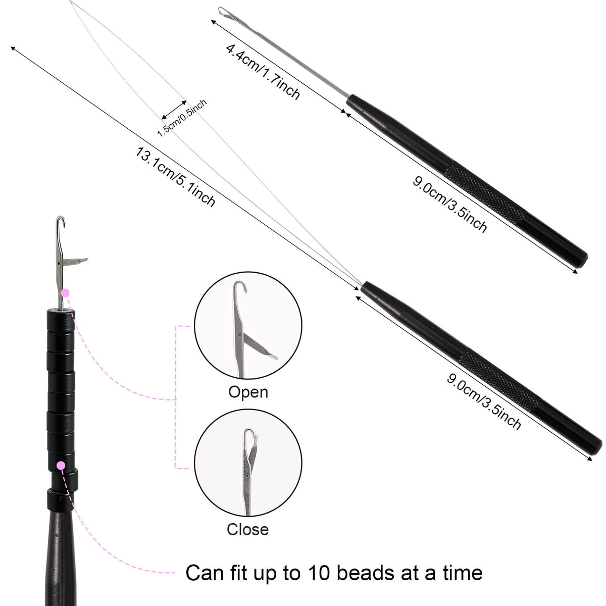 NEWISHTOOL hair extensions toolkit in black for professional or DIY styling.