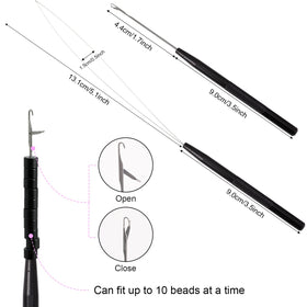 NEWISHTOOL hair extensions toolkit in black for professional or DIY styling.