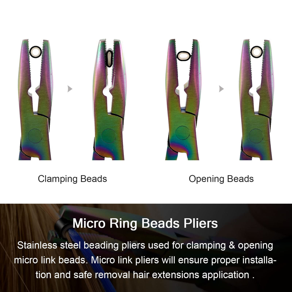 NEWISHTOOL micro-beads needle tool with anti-slip grip for controlled threading