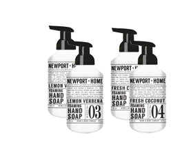 Newport Home Foaming Hand Soap Lemon Verbena bottle for daily cleansing with a light, refreshing scent.