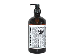 Newport Home Hand Soap Co bottle back view shows refillable design and lasting use.