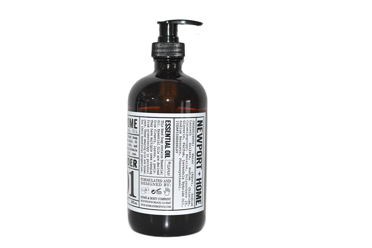 Newport Home Hand Soap Co bottle pour reveals rich lather and gentle cleansing.