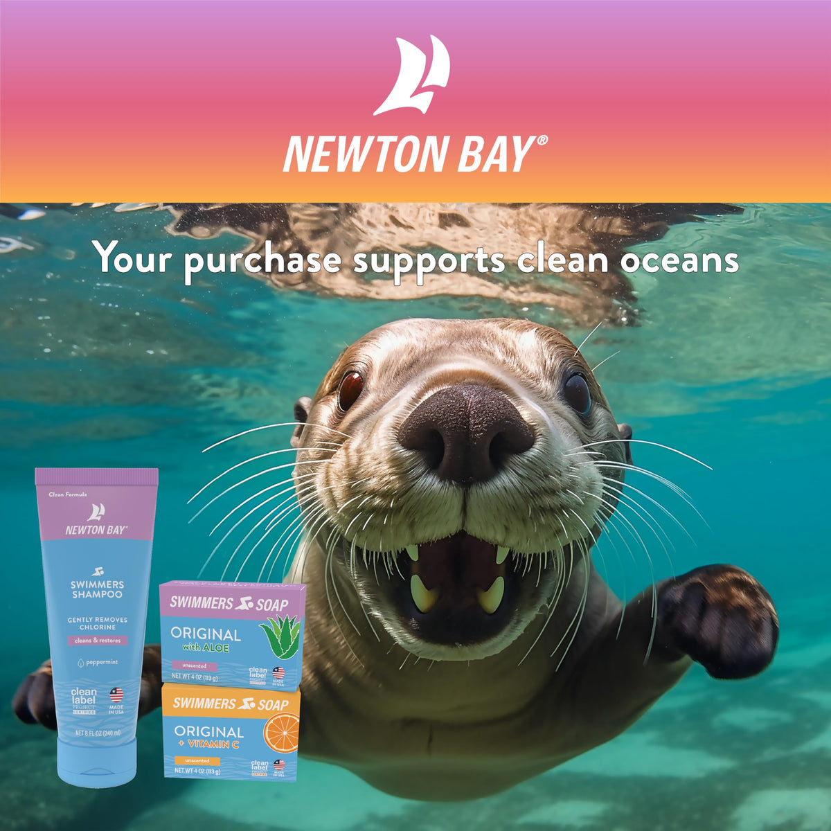 Newton Bay Swimmers Soap gift-ready pack appeals to swimmers and families