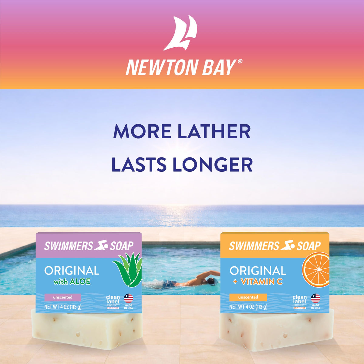 Newton Bay Swimmers Soap ingredients close-up featuring olive oil and calendula
