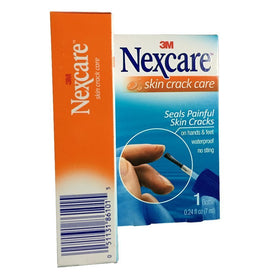 Nexcare Skin Crack Care Liquid application shows an easy, protective seal for dry areas.