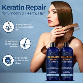 Nexon Botanics Keratin Set packaging shows USA-made, cruelty-free promise.