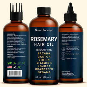 Nexon Botanics Rosemary Oil applied to the scalp for refreshing care.