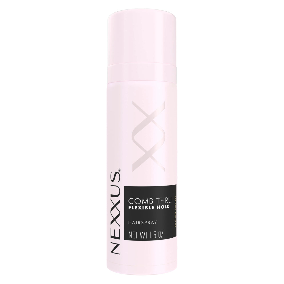 Nexxus Comb Thru Finishing Mist bottle showing lightweight hold for flexible style