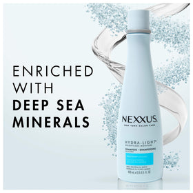 Nexxus Hydra-Light applied on hair demonstrates buoyant movement.