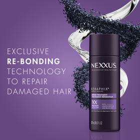 Nexxus Keraphix close-up shows keratin and black rice blend.