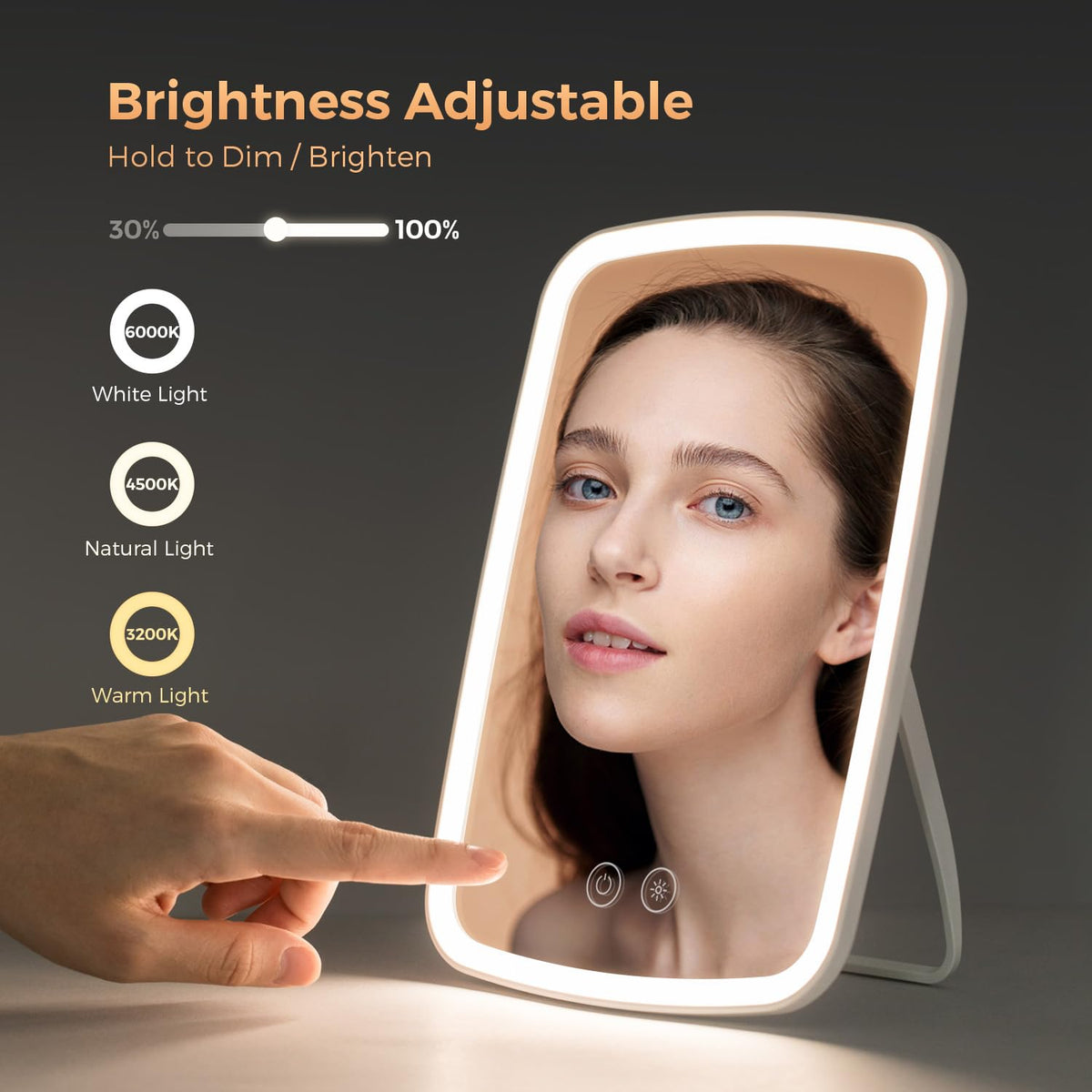 NEZZOE makeup mirror with LED beads delivers bright, even illumination for tasks