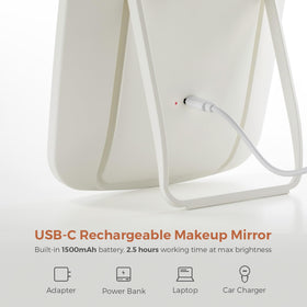 NEZZOE portable mirror with adjustable angle suits desks, bathrooms, travel