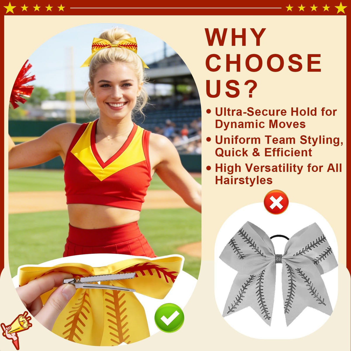 NFAMRZCAR 8-inch bow suits many hairstyles for teens and adults