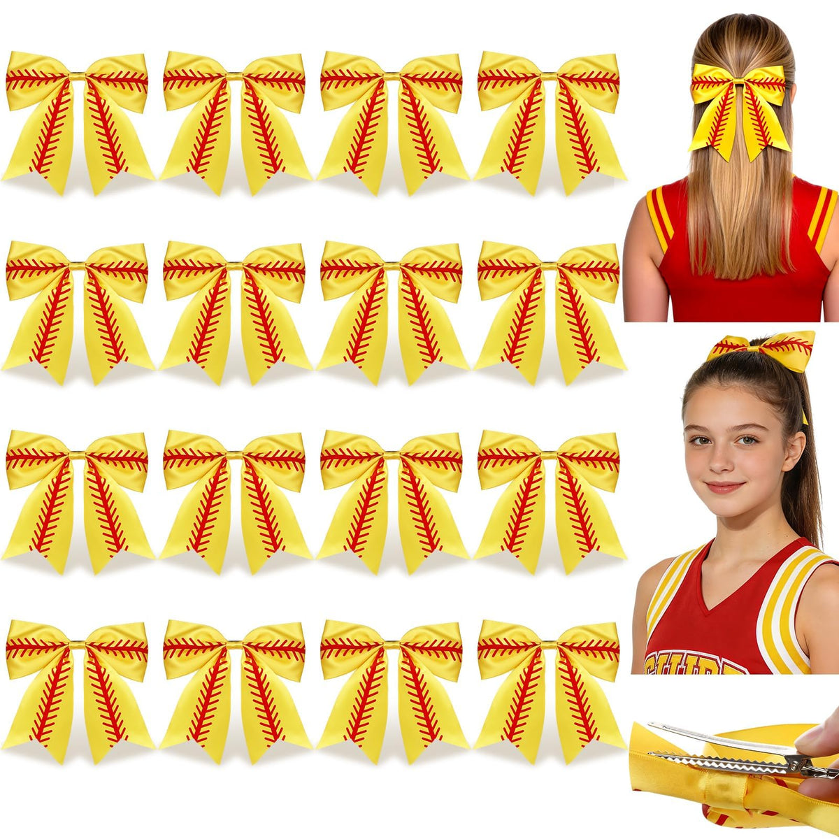 NFAMRZCAR softball bow with yellow and red stitch; great for practice
