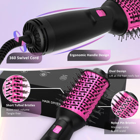 NFie lightweight travel hair dryer brush designed for easy packing and on-the-go styling.