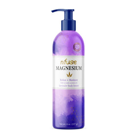 nfuse Magnesium Lotion bottle with pump showing fast-absorbing formula for muscle comfort