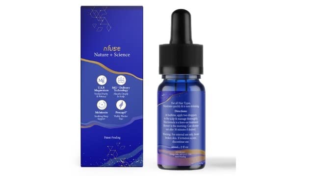 nfuse NightCap serum being applied to the scalp at night