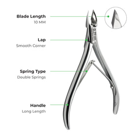 NGHIA CL-211 cuticle nipper, side view, ergonomic long handle for control.