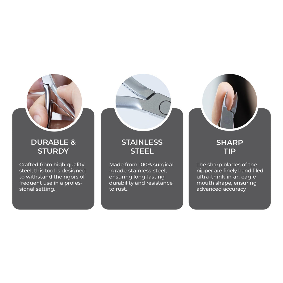 NGHIA Cuticle Nipper D-01 brand engraved handle for quick identification in busy salons