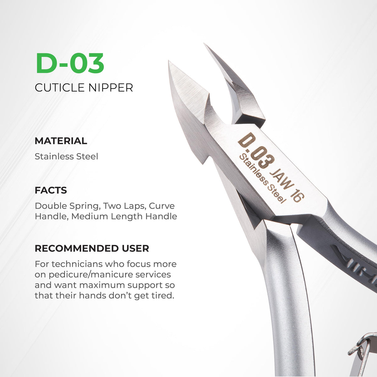 NGHIA Cuticle Nipper D-03 Jaw 12 ergonomic handle for comfortable grip