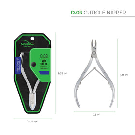 NGHIA Cuticle Nipper D-03 JAW16 blade closeup showing a sharp edge for clean cuts on thick nails.