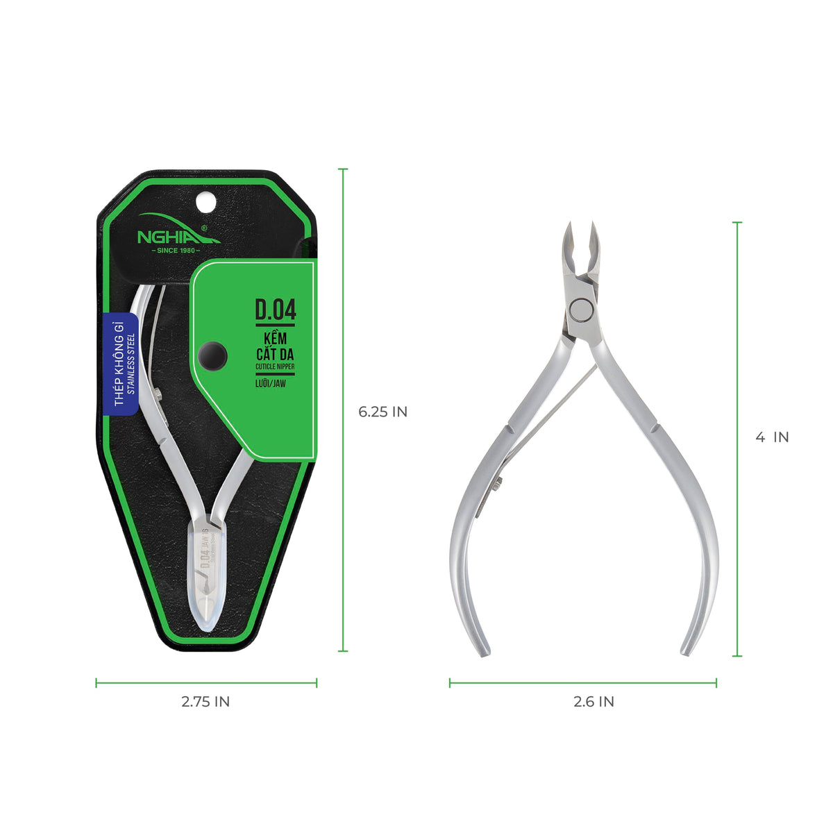 Nghia cuticle nipper D-04 jaw-16 ergonomic handle for comfortable grip