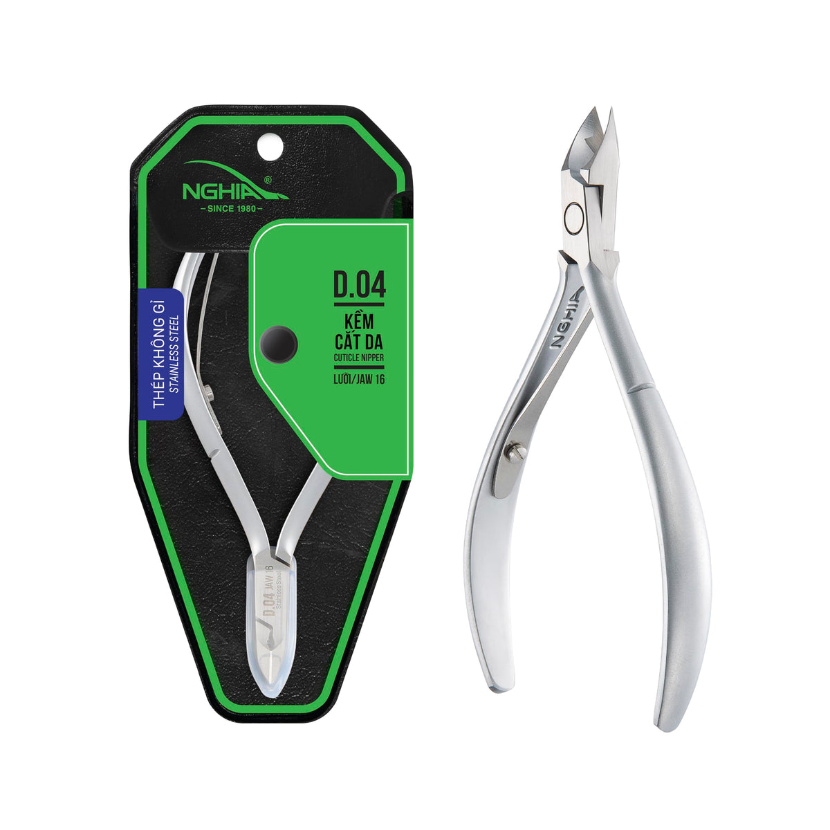 Nghia cuticle nipper D-04 jaw-16 in stainless steel for precise salon use