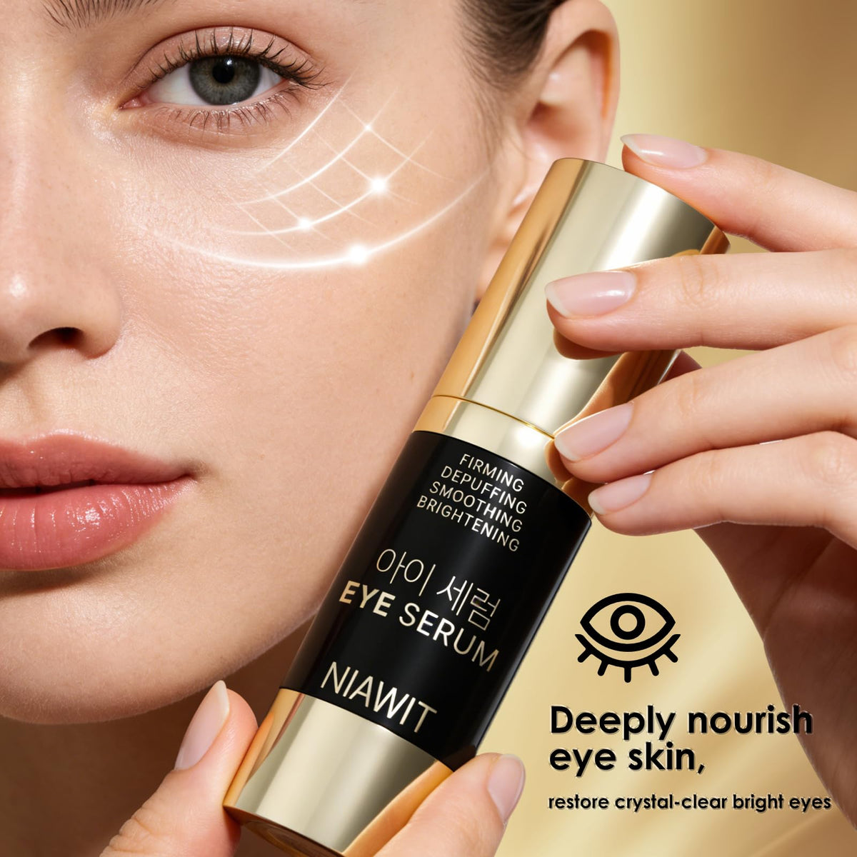 NIAWIT Eye Serum fragrance-free formula is gentle for all skin types.