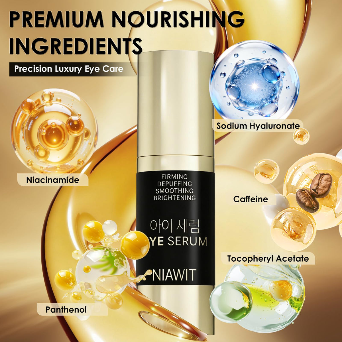 NIAWIT Eye Serum smooths fine lines around the eye contour.