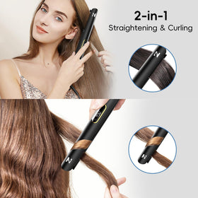 Nicebay flat iron features 3D floating titanium plates to reduce pulling.