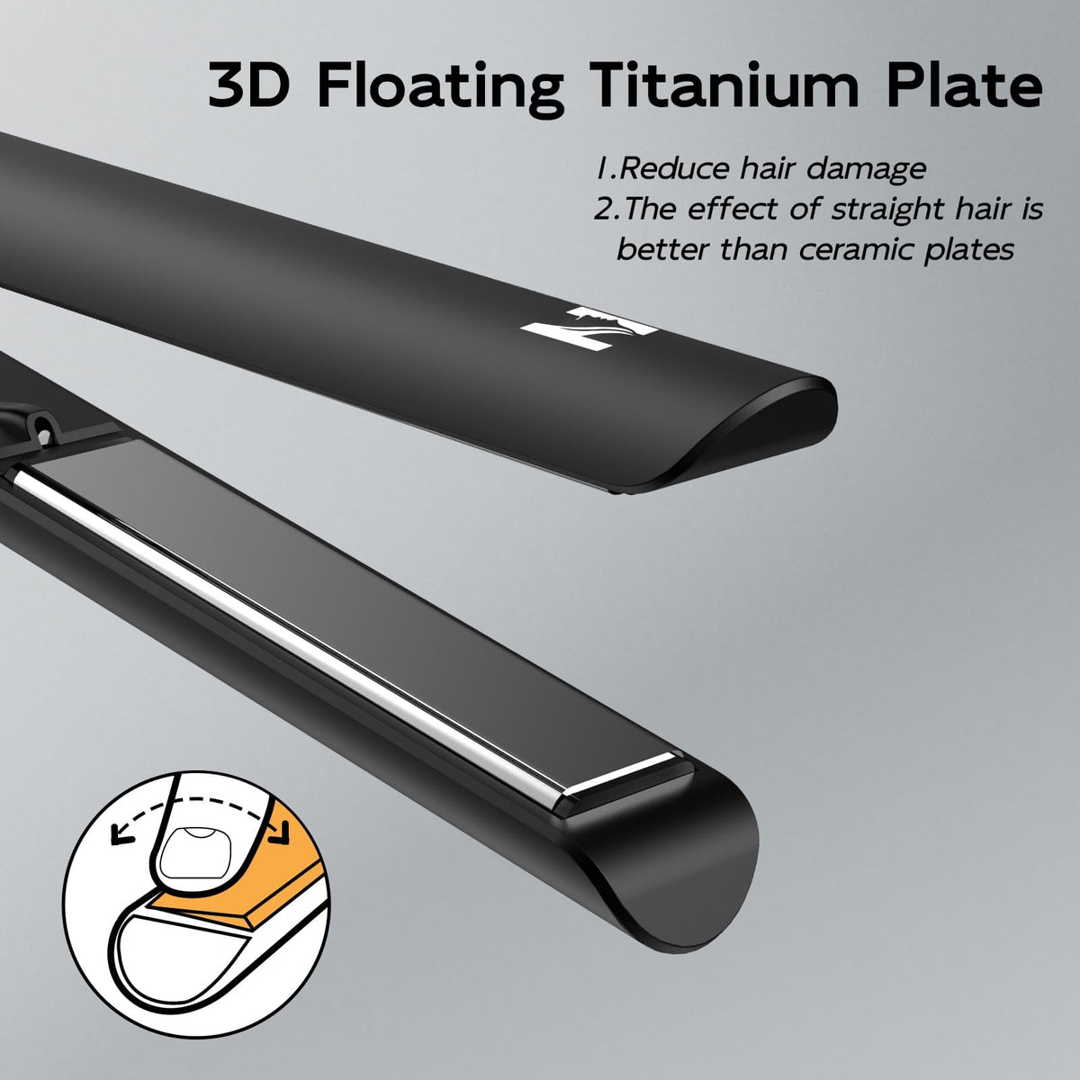 Nicebay flat iron with negative ion technology to help reduce frizz.