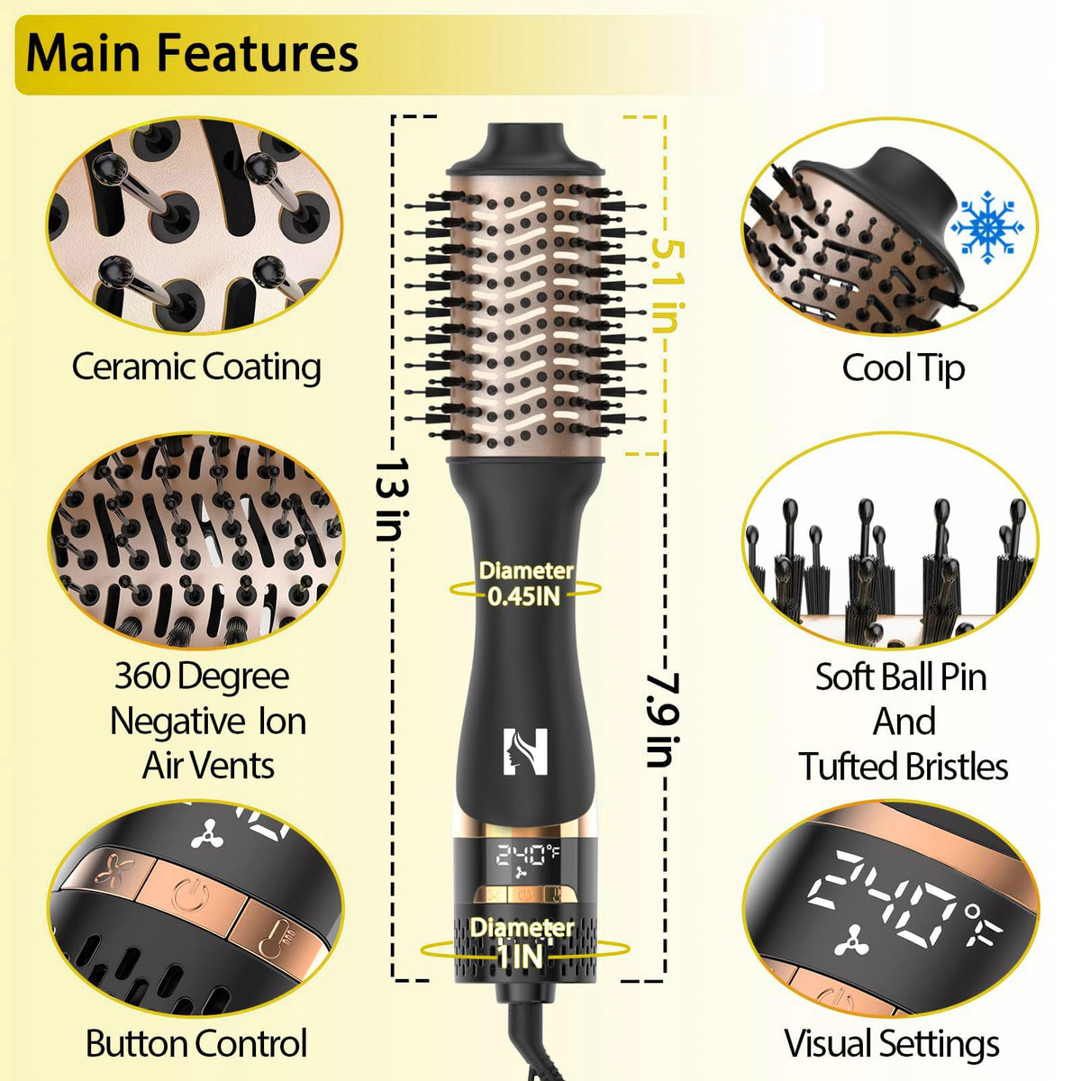 Nicebay ceramic coating distributes heat evenly to protect hair