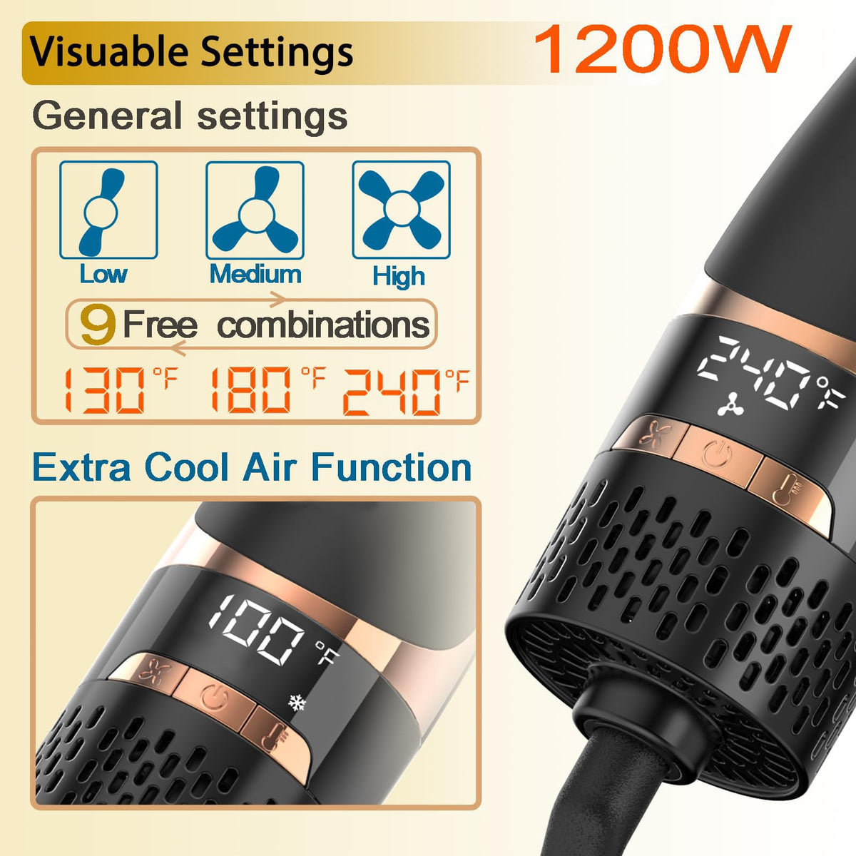 Nicebay negative ion technology reduces static for a smoother finish