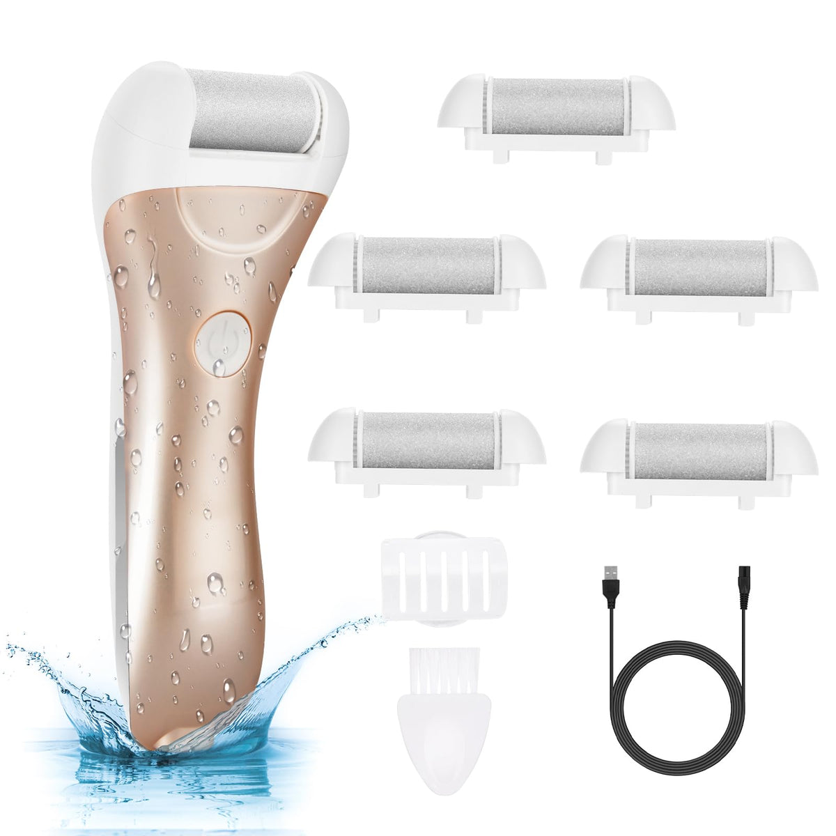 NiceBirdie callus remover front view, golden design for smooth heels and gentle smoothing.