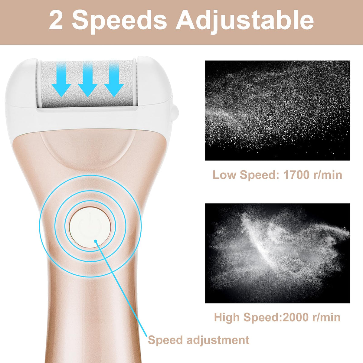 NiceBirdie dual-speed control showing 1700 and 2000 rpm options.