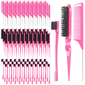 NICEMOVIC 102-piece edge brush bulk set in pink for versatile styling and edge control.