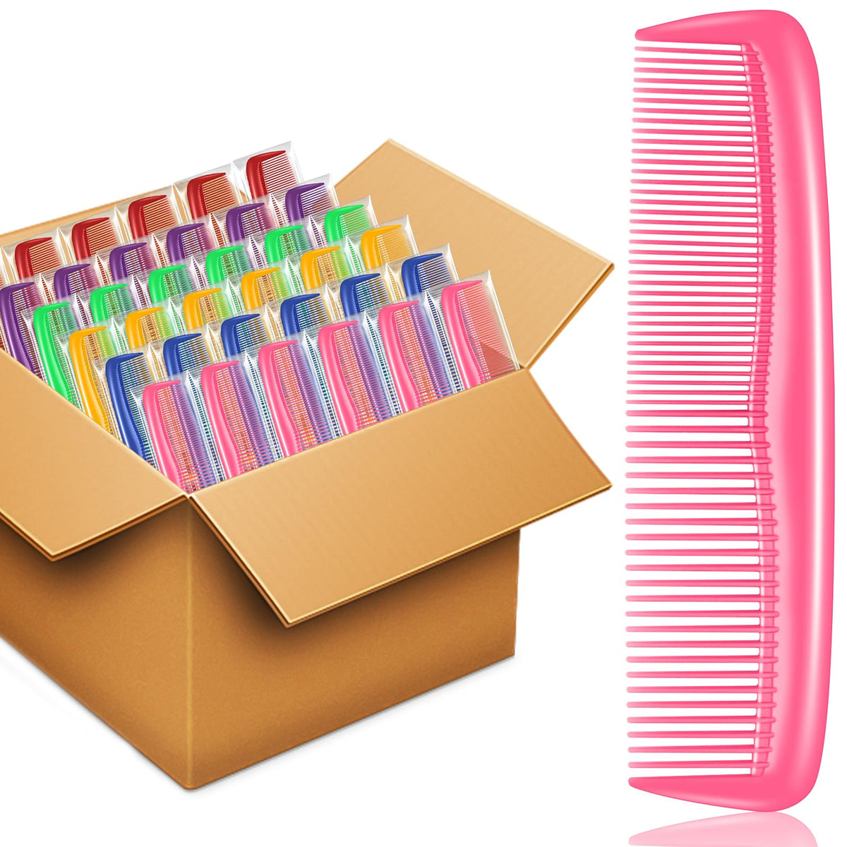 NICEMOVIC 120-pack colorful bulk hair combs for versatile styling on the go.